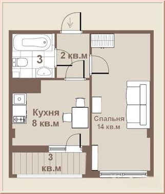 Планировка Я романтик 1 комнатная квартира СПб